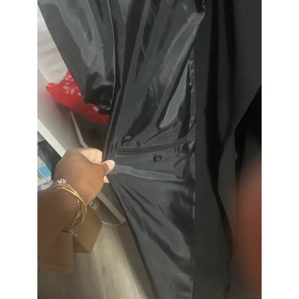 Vintage Gallery Woman Fully Lined Black Belted Trench Coat - Woman sz 22W - Picture 8 of 11